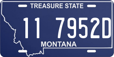 MT license plate 117952D