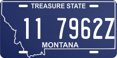 MT license plate 117962Z