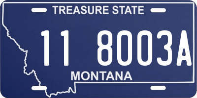 MT license plate 118003A