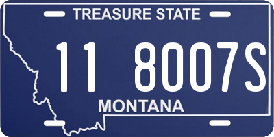 MT license plate 118007S