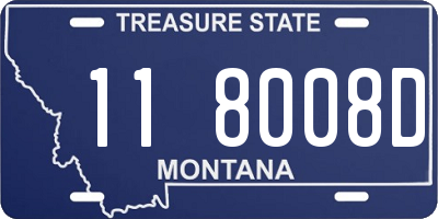 MT license plate 118008D