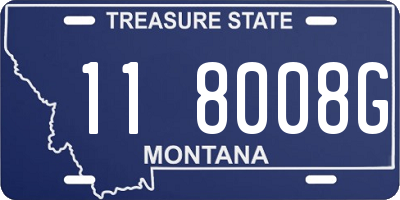 MT license plate 118008G