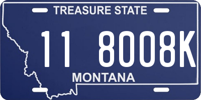 MT license plate 118008K