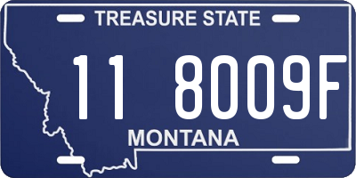 MT license plate 118009F