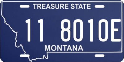 MT license plate 118010E