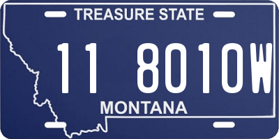 MT license plate 118010W