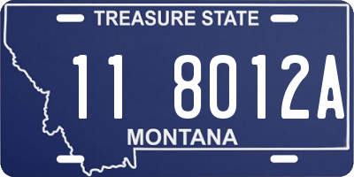 MT license plate 118012A