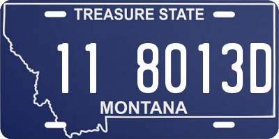 MT license plate 118013D