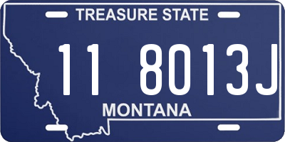 MT license plate 118013J