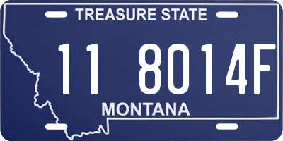 MT license plate 118014F