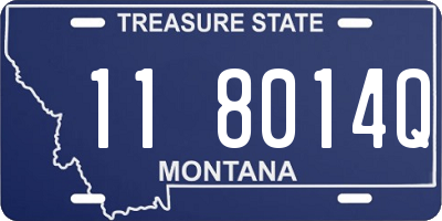 MT license plate 118014Q