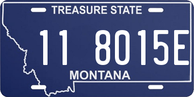 MT license plate 118015E