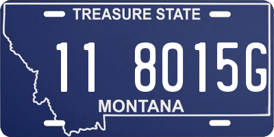 MT license plate 118015G