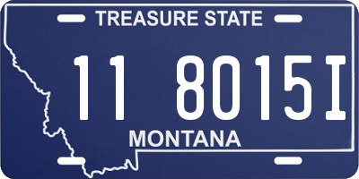 MT license plate 118015I