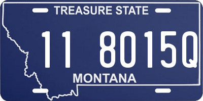 MT license plate 118015Q