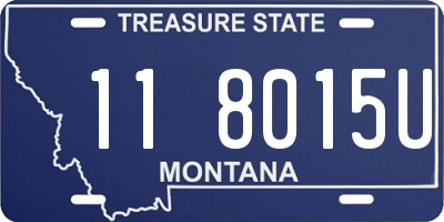 MT license plate 118015U