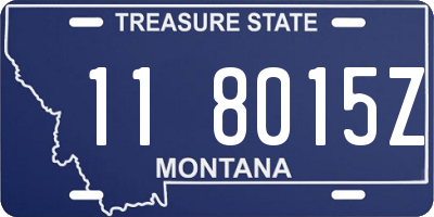 MT license plate 118015Z