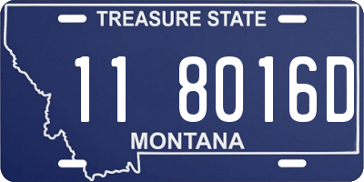 MT license plate 118016D