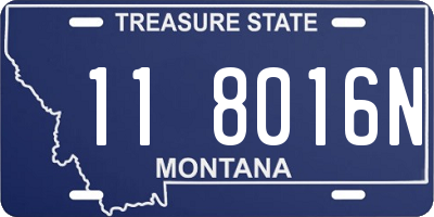 MT license plate 118016N