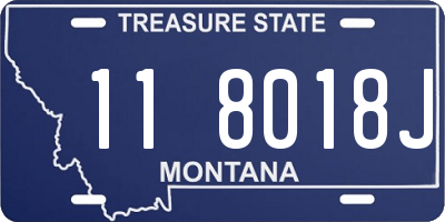MT license plate 118018J