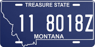 MT license plate 118018Z