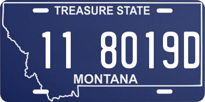 MT license plate 118019D