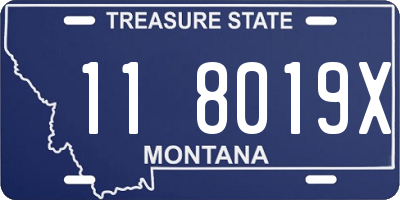 MT license plate 118019X