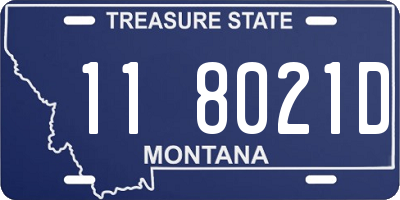 MT license plate 118021D