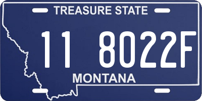 MT license plate 118022F