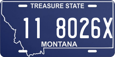 MT license plate 118026X