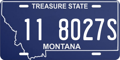 MT license plate 118027S