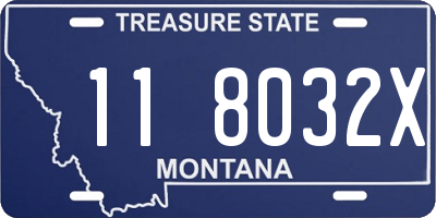 MT license plate 118032X