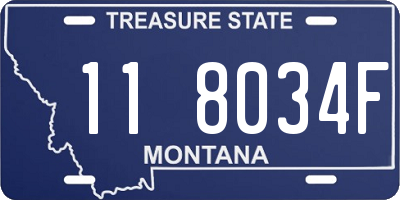 MT license plate 118034F