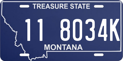 MT license plate 118034K