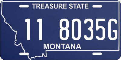 MT license plate 118035G