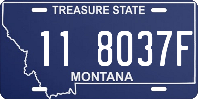 MT license plate 118037F