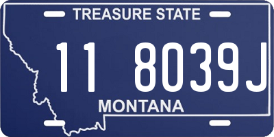 MT license plate 118039J