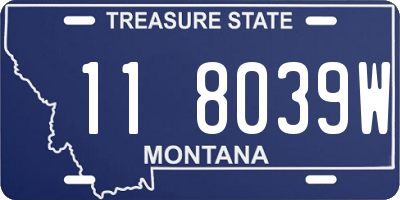 MT license plate 118039W