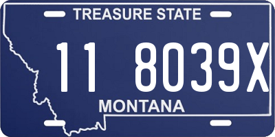 MT license plate 118039X