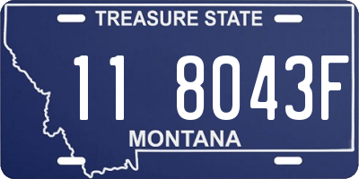 MT license plate 118043F