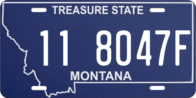 MT license plate 118047F