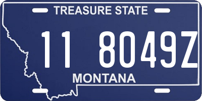 MT license plate 118049Z