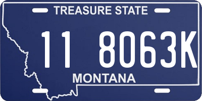 MT license plate 118063K