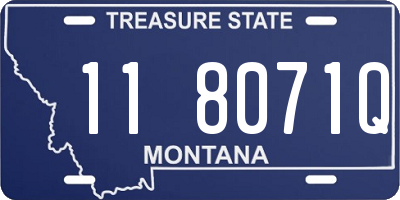 MT license plate 118071Q