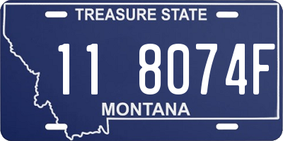 MT license plate 118074F