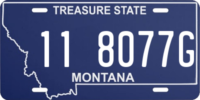 MT license plate 118077G