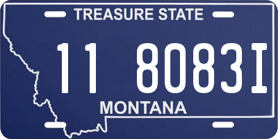 MT license plate 118083I