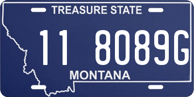 MT license plate 118089G