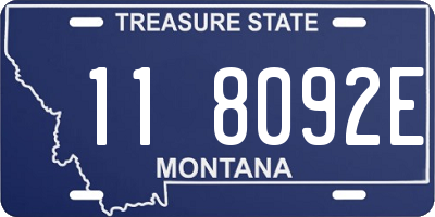 MT license plate 118092E