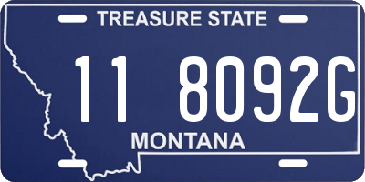 MT license plate 118092G